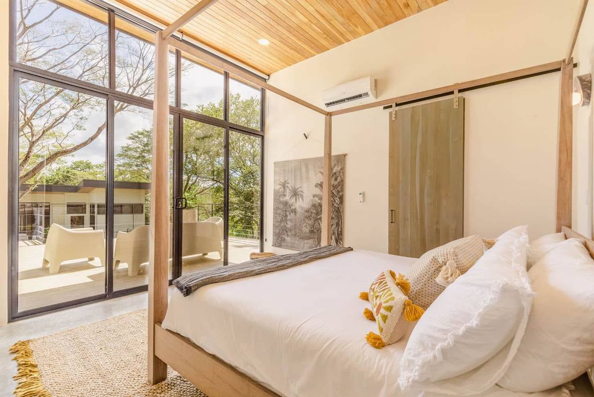 Villa One - master bedroom with garden views